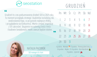 SEO kalendarz - grudzień 2025
